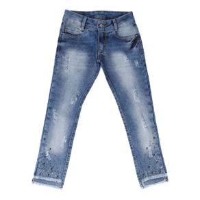 Calça Jeans Cropped Juvenil para Menina - Azul 10