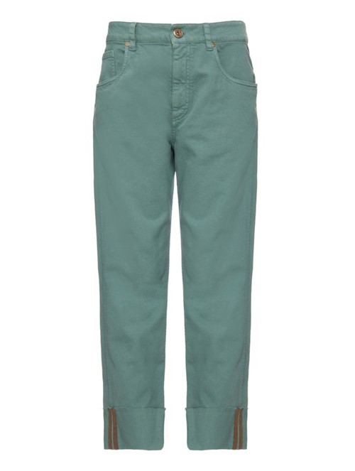 Calça Jeans de Algodão Verde Tamanho 40