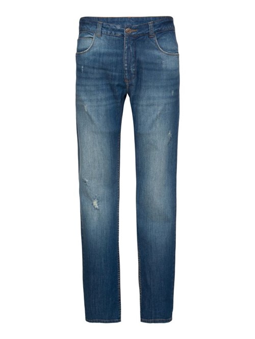 Calça Jeans Destroyed de Algodão Azul Tamanho 40