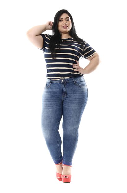 Calça Jeans Feminina Cigarrete Plus Size - 255589 48