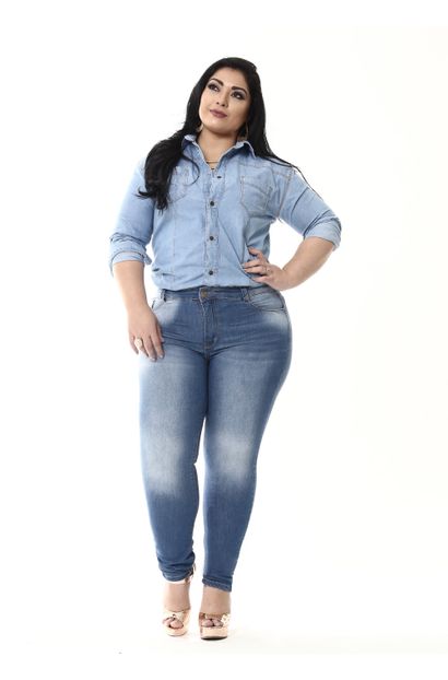 Calça Jeans Feminina Cigarrete Plus Size - 255287 46
