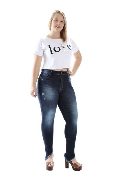 Calça Jeans Feminina Cigarrete Plus Size - 258640 46