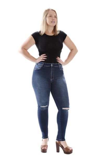 Calça Jeans Feminina Cigarrete Plus Size - 259109 46