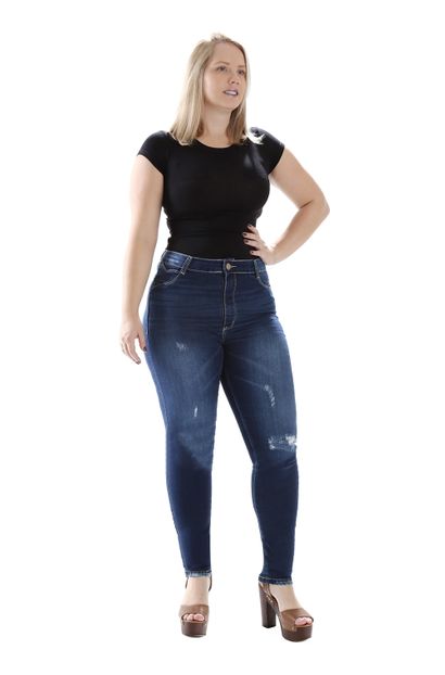 Calça Jeans Feminina Cigarrete Plus Size - 259447 46