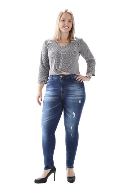 Calça Jeans Feminina Cigarrete Plus Size - 259296 46