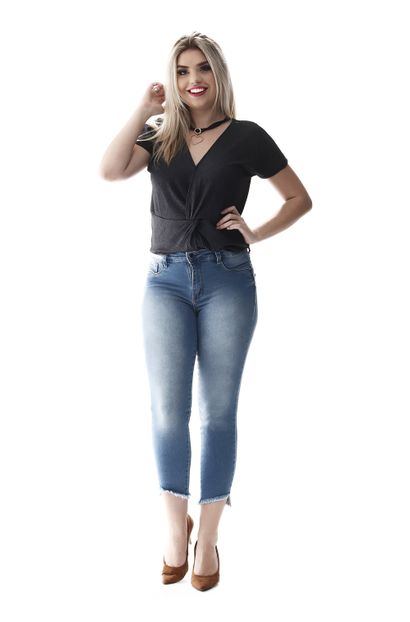 Calça Jeans Feminina Cropped - 257663 36
