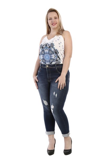 Calça Jeans Feminina Cropped Plus Size - 260660 46