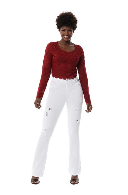 Calça Jeans Feminina Flare Branca - 259905 42