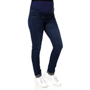 Calça Jeans Feminina Gestante Azul 44
