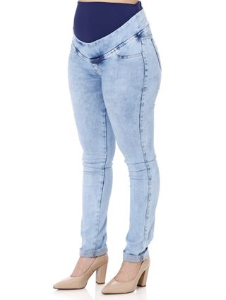 Calça Jeans Feminina Gestante Azul
