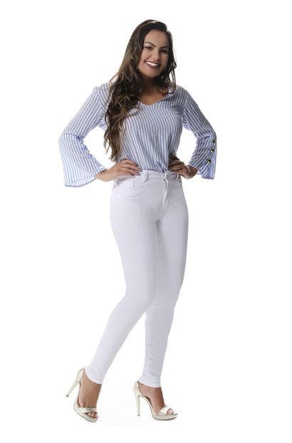 Calça Jeans Feminina Hot Pants Branca - 258101 38