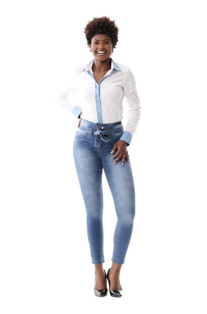 Calça Jeans Feminina Skinny Clochard - 259332 36