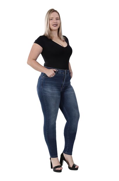 Calça Jeans Feminina Skinny Compressora Plus Size - 259844 46