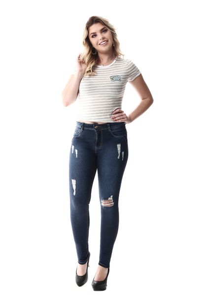 Calça Jeans Feminina Skinny Intermediaria- 255830 38