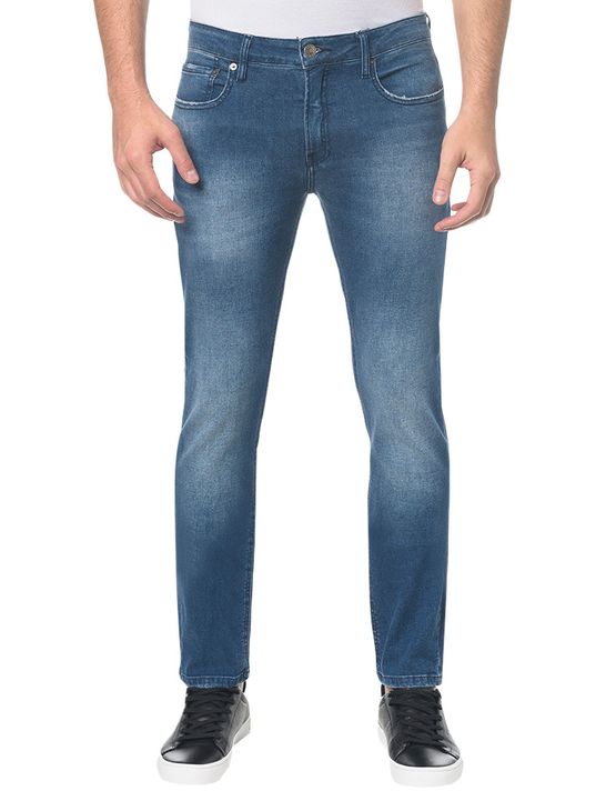 Calça Jeans Five Pock Slim - Azul Médio - 36
