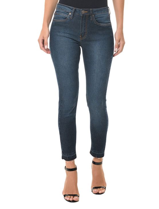 Calça Jeans Five Pocket Mid Rise Skinny Marinho CALÇA JEANS FIVE POCKETS MID RISE SKINNY - MARINHO - 34