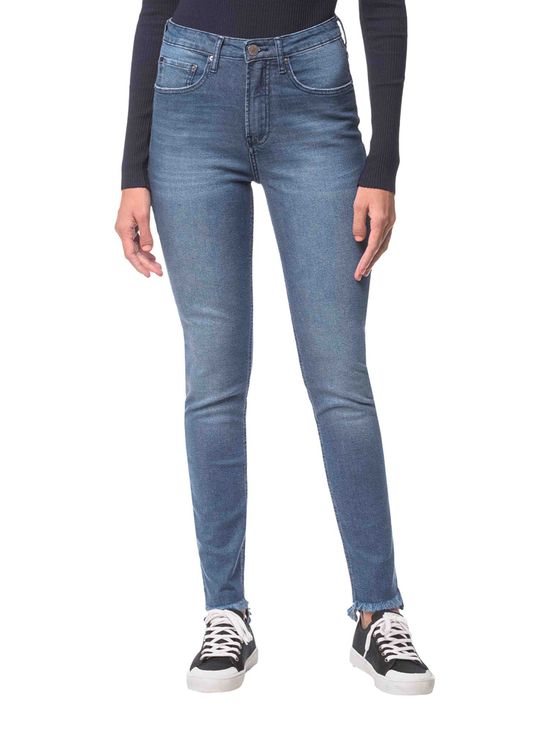 Calça Jeans Five Pockets Ckj 020 High Rise Slim - Azul Médio - 34