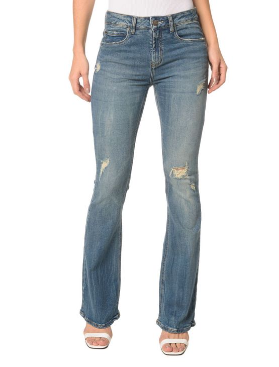 Calça Jeans Five Pockets Mid Rise Flare - 46