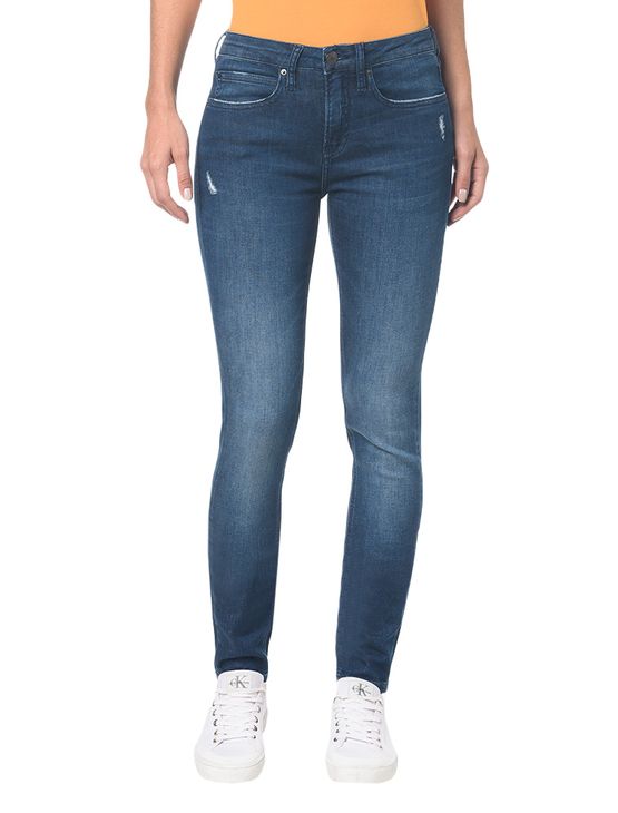 Calça Jeans Five Pocktes Mid Rise Skinny CKJ 011 Mid Rise Skinny - Marinho - 34