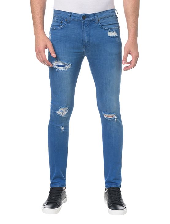 Calça Jeans Five Pockets Skinny - Azul Royal - 46