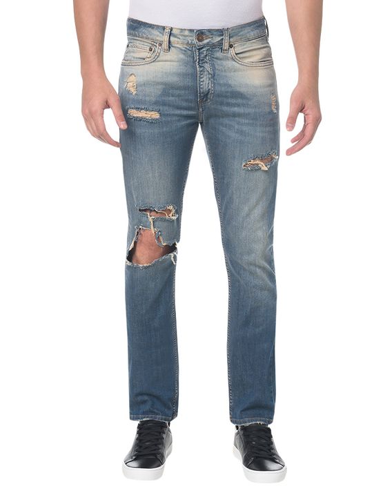 Calça Jeans Five Pockets Slim - Azul Claro - 36