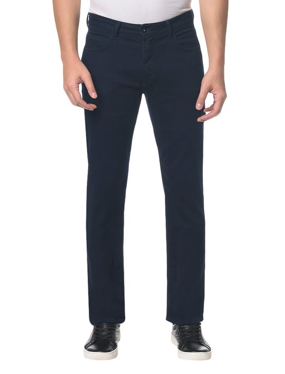 Calça Jeans Five Pockets Straight - Azul Marinho - 38