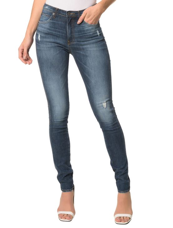 Calça Jeans Five Pocktes Mid Rise Slim CKJ 021 Mid Rise Slim - Azul Médio - 38