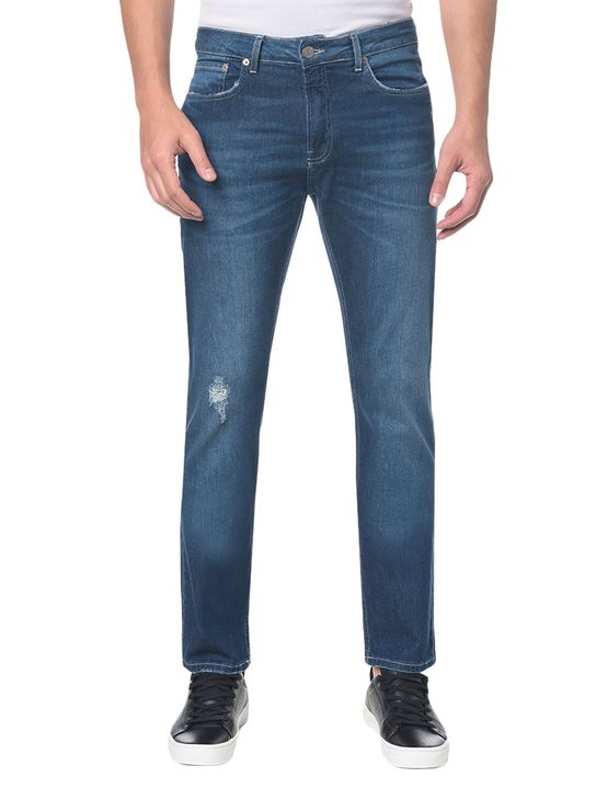 Calça Jeans Five Pocktes Slim Straight CKJ 025 Slim Straight - Azul Médio - 36