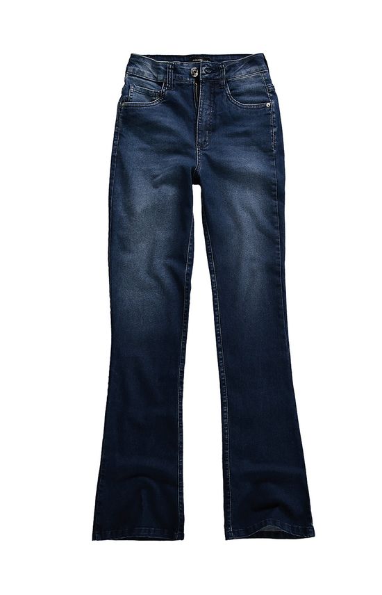 Calça Jeans Flare Cintura Alta Malwee Azul Escuro - 42