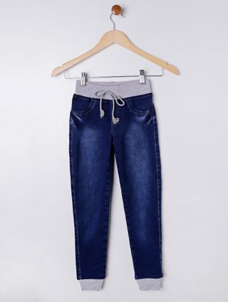Calça Jeans Jogger Juvenil para Menina - Azul