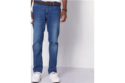 Calça Jeans Londres com Puídos - Azul - 38