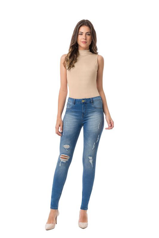 Calça Jeans Lunender Skinny Média Azul Tam. 36