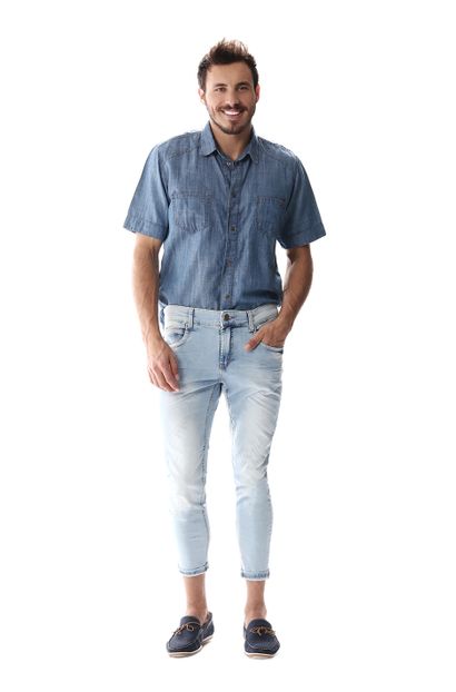 Calça Jeans Masculina Cropped - 256652 36