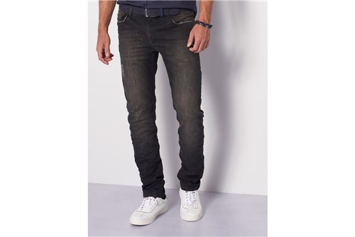 Calça Jeans Milão Black com Silk - Preto - 42