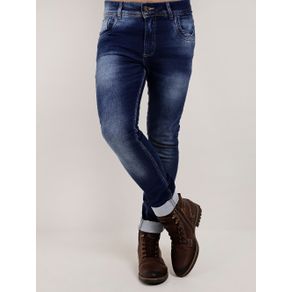 Calça Jeans Moletom Masculina Azul 36