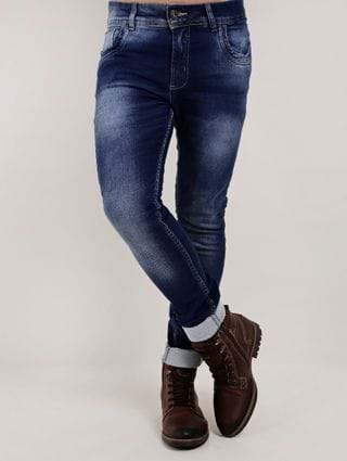 Calça Jeans Moletom Masculina Azul
