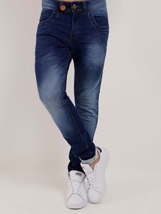 Calça Jeans Moletom Masculina Zune Azul