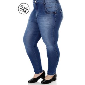 Calça Jeans Plus Size Feminina Amuage Azul 46