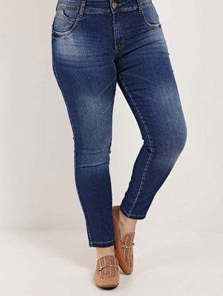 Calça Jeans Plus Size Feminina Amuage Azul