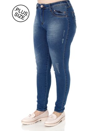 Calça Jeans Plus Size Feminina Azul