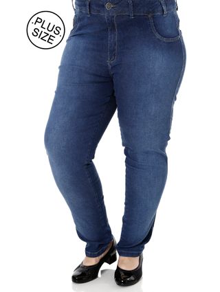 Calça Jeans Plus Size Feminina Bivik Azul