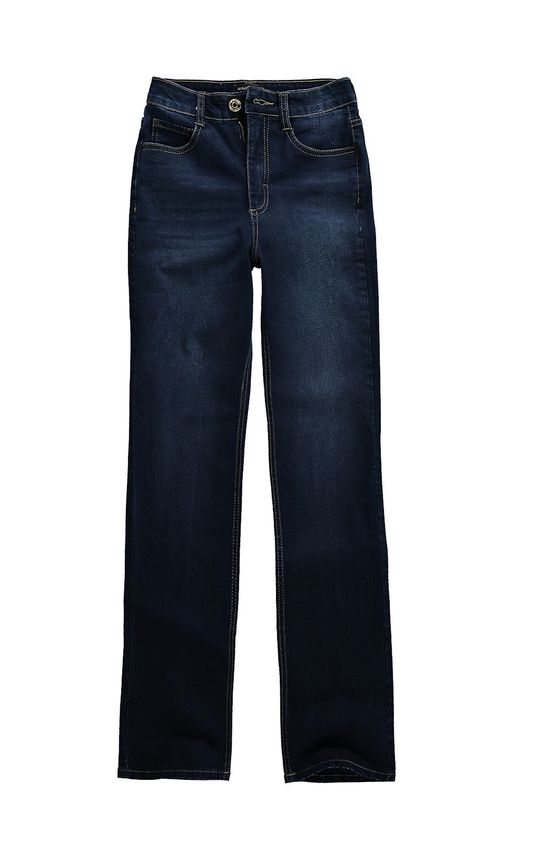 Calça Jeans Reta Cintura Alta Malwee Azul Escuro - 34