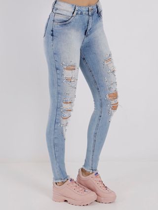 Calça Jeans Skinny Feminina Azul