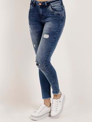 Calça Jeans Skinny Feminina Zune Azul