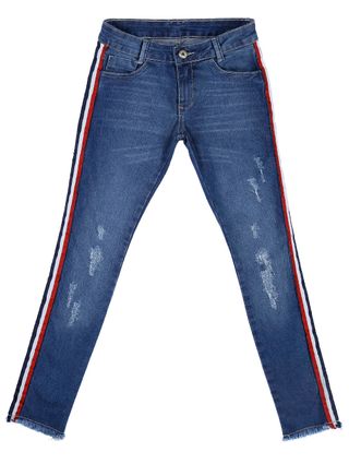 Calça Jeans Skinny Juvenil para Menina - Azul