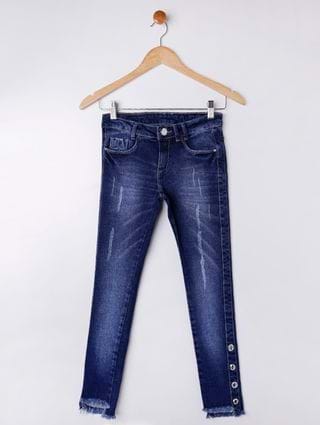 Calça Jeans Skinny Juvenil para Menina - Azul