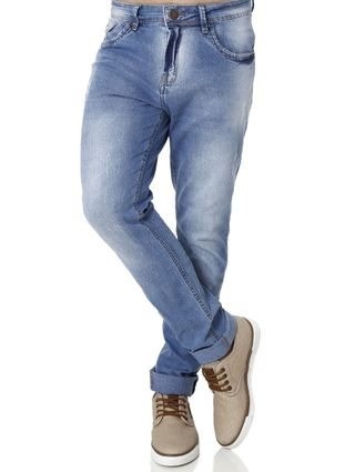 Calça Jeans Skinny Masculina Azul