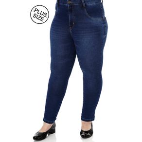 Calça Jeans Skinny Plus Size Feminina Amuage Azul 46