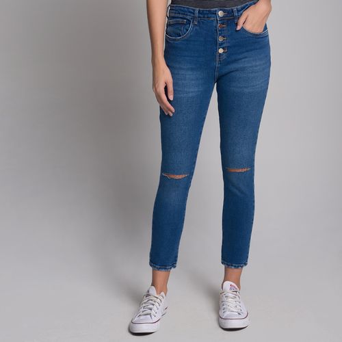 Calça Jeans Skinny Vista Botões Azul Claro - 40