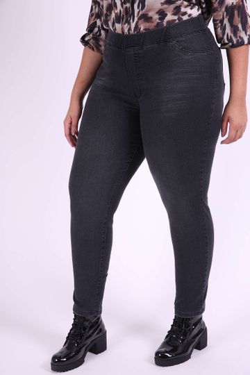 Calça Jegging Jeans Black Plus Size 46